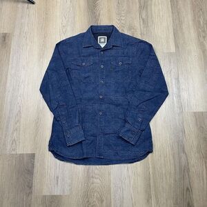 G-Star RAW Shirt Mens Medium Blue Denim Long Sleeve Button Up Chest Pockets